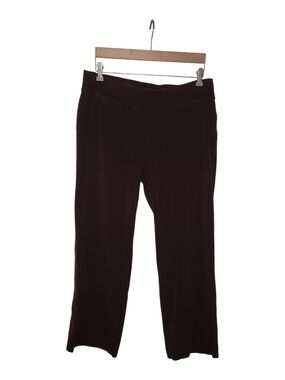Lands End Starfish Knit Pants Womens‎ Large Petite Burgundy Pull On Straight Leg